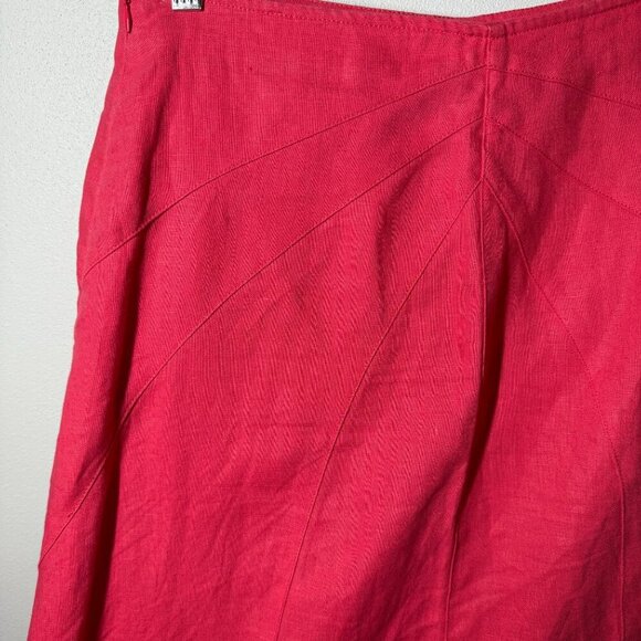 Westbound  Womens Pink 100% Linen Knee Length Skirt Size 10 A-Line Simple Casual - Picture 6 of 11